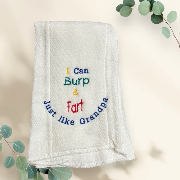 Handmade Funny Grandpa Bib and Burp Cloth set - Picture 3 of 12